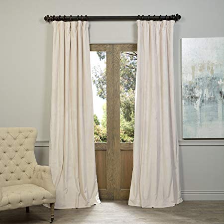 Half Price Drapes VPCH-120601-108 Signature Blackout Velvet Curtain, Ivory, 50 X 108