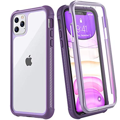Eonfine Designed for iPhone 11 Pro Max Case, Full-Body Heavy Duty Protection with Built-in Screen Protector Rugged Armor Shockproof Cover for iPhone 11 Pro Max 6.5 Inch 2019 Release (Purple)