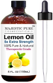 Majestic Pure Lemon Essential Oil for Aromatherapy 5x Extra Strength 4 fl Oz