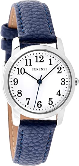 Ferenzi Women's | Playful Silver and Navy PU Leather Watch | FZ19101