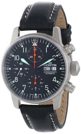 Men's 597.11.11L Flieger Automatic Chronograph Black Dial Watch