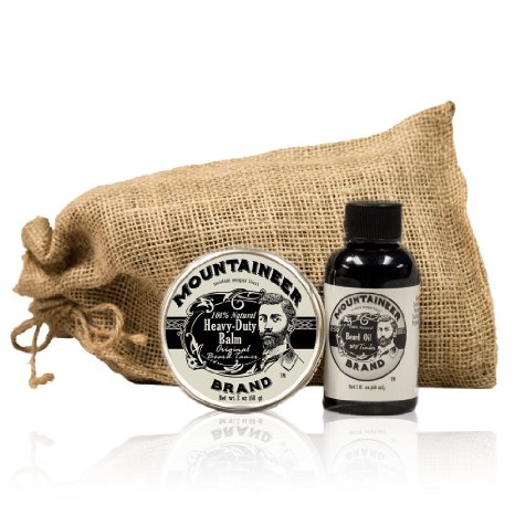 Heavy Duty Beard Balm & Beard Oil by Mountaineer Brand: The Ultimate Beard Conditioning Combo Pack - Tames your beard while it conditions