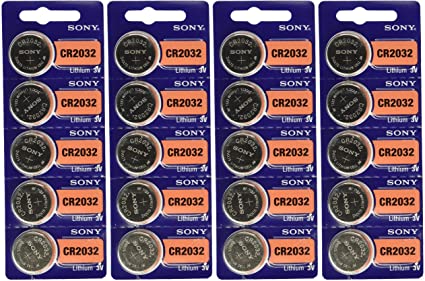 Sony 3V Lithium CR2032 Batteries (4 Blisters of 5), 20 Cells