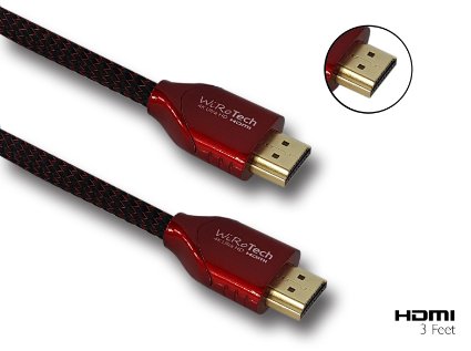 WiRoTech Red 4K Ultra HD HDMI Cable (3 Feet, Red)