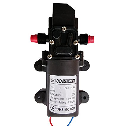 Zology Water Pressure Diaphragm Pump, 12V DC Self Priming RV Fresh Water Diaphragm Booster Sprayer Pump Micropump with Pressure Switch for Home Garden Car Washer Caravan/Boat/Marine Boat