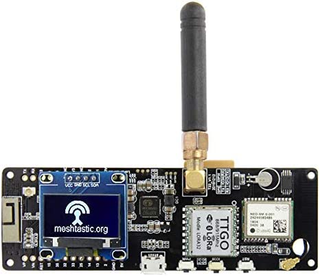 TTGO Meshtastic T-Beam V1.1 CH9102F CHIP ESP32 433/868/915/923Mhz WiFi Bluetooth ESP32 GPS NEO-6M SMA 18650 Battery Holder with OLED (433Mhz OLED)