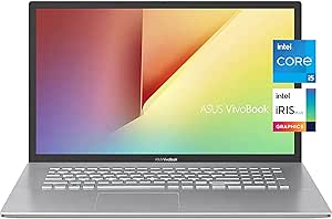 ASUS 2022 VivoBook 17 K712EA Thin and Light Laptop, 17.3” FHD Display, Intel Core i5-1135G7, 16GB DDR4 RAM, 1TB PCIe SSD, Backlit Keyboard, Wireless-AX, HDMI, Windows 10, Silver (Renewed)