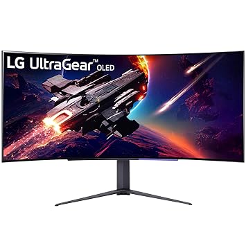 LG 45" Ultragear™ OLED Gaming Monitor, WQHD(3440 x 1440), Incredible Speed @240Hz & 0.03ms, DCI-P3 98.5%, Anti-Glare, G-SYNC Compatible, FreeSync Premium, RGP Lighting, PBP, PIP, HDMI, DP (45GR95QE)