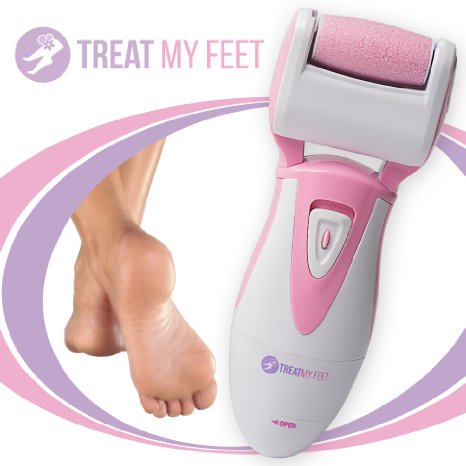 Best Electric Callus Remover and Foot File - Spa Foot Care Pedicure Tools for Smoother Heels Dry Feet and Dead Skin - Powerful Pumice Stone Rollers Pink Pedi Perfect Feet Sander Grater By Treat My Feet