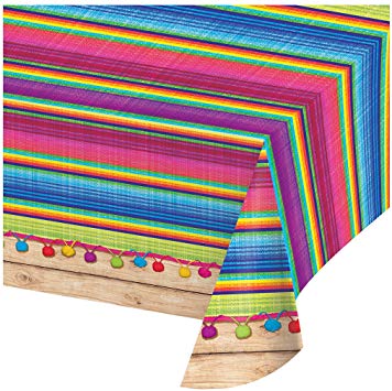 Creative Converting 324357 Print Plastic Tablecover, 54 x 102-Inch, Serape, Table Cover