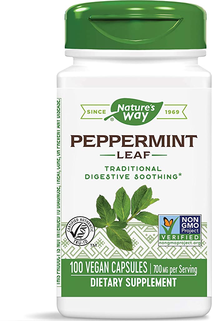 Nature's Way Premium Herbal Peppermint Leaf, 700 mg per serving, 100 Capsules