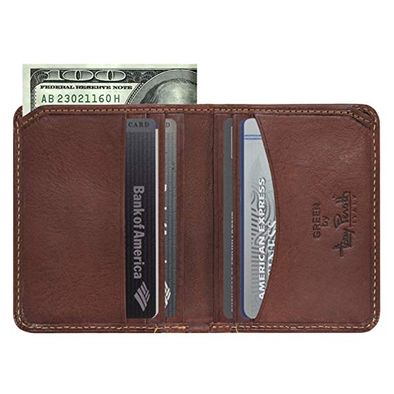 Tony Perotti Italian Leather Slim Front Pocket Bifold Weekend Wallet