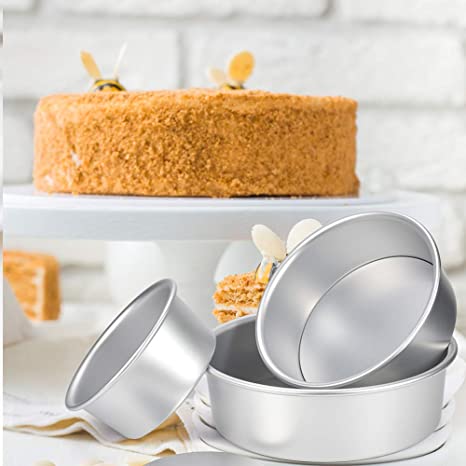 Ankway Tortiera Apribile Set da 3 Antiaderente Rotonde Tortiera Stampo Tondo per Torte Ideali per Pan di Spagna, Charlotte, Cheesecake (6"/ 8" / 10")