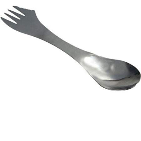 Spork Foutou 1 Pc 3 in 1 Titanium Fork Spoon Cutlery Utensil Combo Kitchen Outdoor Picnic