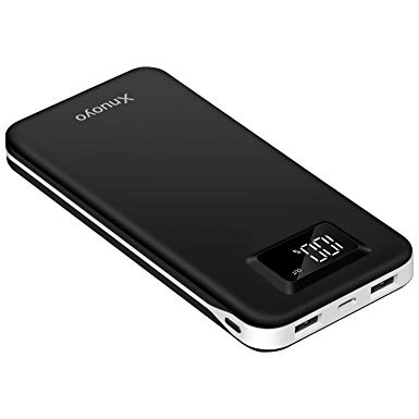 Xnuoyo 20000mAh Portable Charger Lightning Input Portable Power Bank External Battery Pack with LED Display (Black)