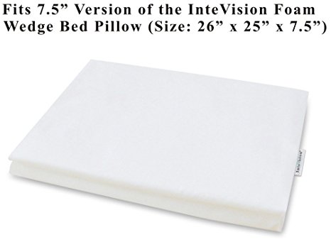 InteVision 400 Thread Count, 100% Egyptian Cotton Pillowcase. Designed to Fit the 7.5" version of the InteVision Foam Wedge Bed Pillow (26" x 25" x 7.5")