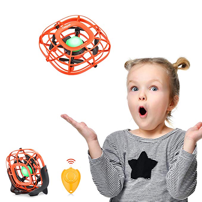 Mini Drone, Levitation UFO Drone, Hand Operated Quad Induction Flying Ball Toys, Easy Remote Control 2 Speed, Mini Handheld USB Fan, Toys for Boys and Girls Toddlers, Tomzon A15 Orange