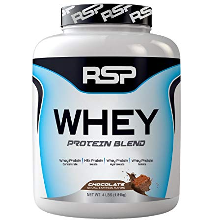 RSP Nutrition Whey Protein Powder Blends, Chocolate, 4 Pound