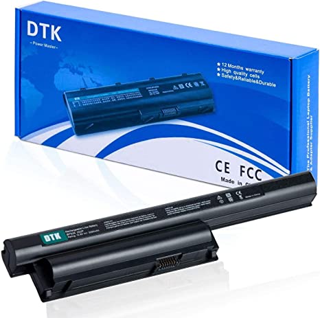 DTK VGP-BPS26A VGP-BPS26 VGP-BPL26 Laptop Battery Replacement for Sony Vaio SVE15 SVE1511C5E SVE151E11M SVE151G13M Notebook 5200mAh 10.8V 6 Cells Black