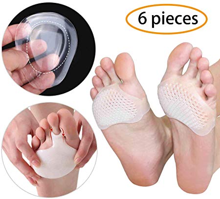 Metatarsal Pads for Women and Men Ball of Foot Cushions Metatarsalgia Foot Care for Foot Pain Relief (6 Pieces)