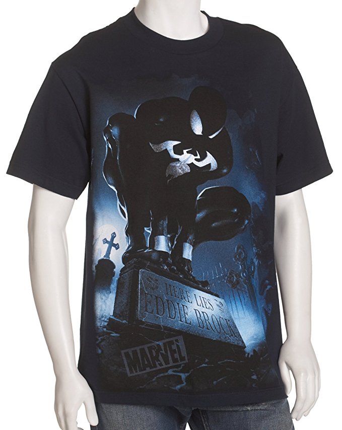 Marvel Spider-Man Mens T-Shirt - Spidey Perched on Gravestone