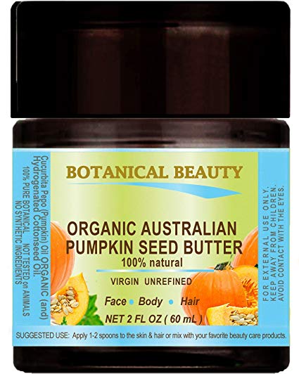 ORGANIC PUMPKIN SEED OIL BUTTER Australian. 100% Natural / VIRGIN / UNREFINED / RAW For Skin, Hair, Lip and Nail Care. 2 Fl.oz.- 60 ml