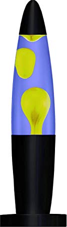 Creative Motion 16" Black Base Yellow Wax/ Blue liquid Peace Motion Lamp