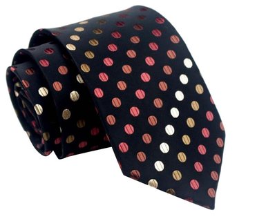 Allbebe Men's Classic Foral Dot Blue Red Jacquard Woven Silk Tie Necktie