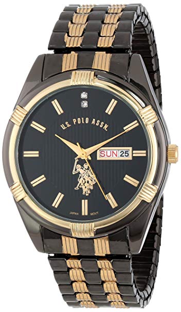 U.S. Polo Assn. Classic Men's USC80047 Two-Tone Watch Black-Dial Watch