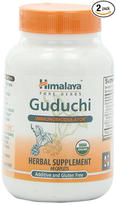 Himalaya Pure Herbs Guduchi, Immunomodulator, 60 Vcaps, 250 mg (Pack of 2)