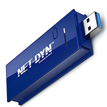 Top Dual Band USB Wireless WiFi Adapter, AC1200, 5GHz and 2.4GHZ (867Mbps/300Mbps), Super Strength So You Can Say Bye to Buffering, for PC or Mac, by NET-DYN