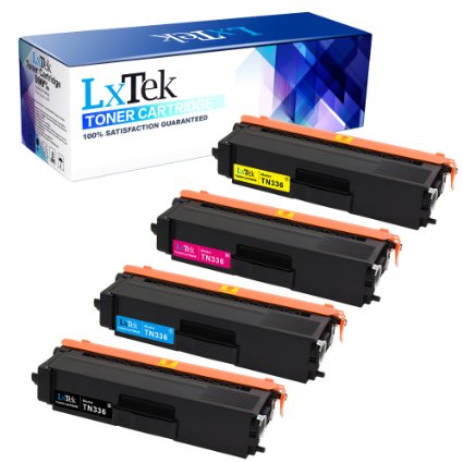 LxTek Compatible Toner Cartridge Replacement Set For Brother TN336 (1 Black|1 Cyan|1 Magenta|1 Yellow) 4 Pack TN336BK TN336C TN336M TN336Y For Use With Brother Color LaserJet HL-L8350CDWT MFC-L8850CDW