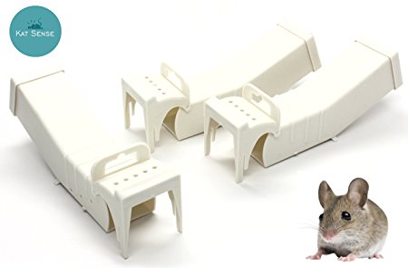 Humane Mouse Traps, Set of 3, Cruelty Free Live Catch Trap, Catch and Release Mice Into The Wild, Best No Kill Mice House, by Kat Sense
