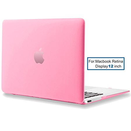 LEIMI Retina 12-inch Rubberized Hard Case for MacBook 12" with Retina Display A1534 (NEWEST VERSION) Shell Cover (Pink)