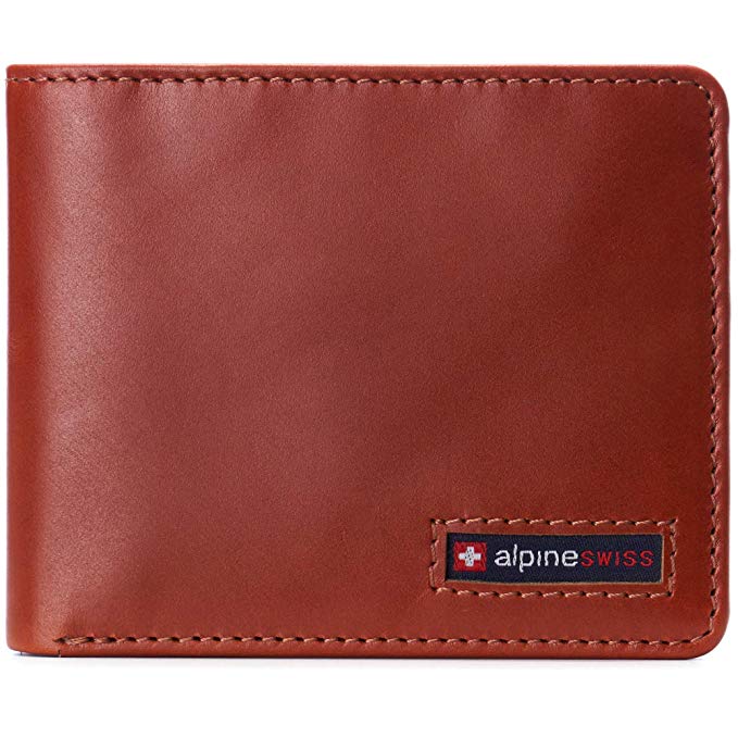 Alpine Swiss RFID Connor Passcase Bifold Wallet For Men Leather