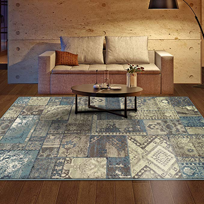 Superior Zedler Collection Area Rug, 10mm Pile Height with Jute Backing, Fashionable and Affordable Rugs, Vintage Oriental Patchwork Rug Design - 4' x 6'