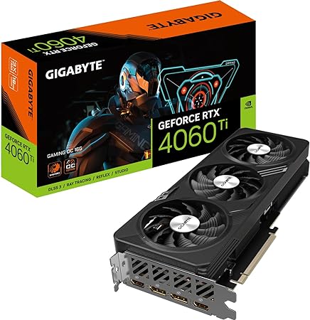 Gigabyte NVIDIA GeForce RTX 4060 Ti GAMING OC Graphics Card - 16GB GDDR6, 128-bit, PCI-E 4.0, 2595MHz Core Clock, 2x DP 1.4, 2x HDMI 2.1a, NVIDIA DLSS 3 - GV-N406TGAMING OC-16GD