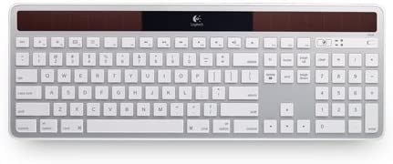 Logitech K750 Thin Solar Wireless Keyboard - Wireless Connectivity - RF - USB Interface - Compatible with Computer (Mac) - Multimedia, Eject, Brightness Hot Key(s) - Silver