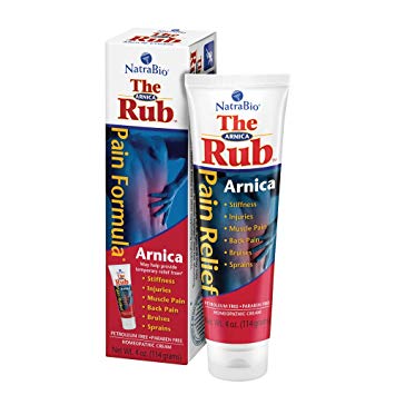 NatraBio The Arnica Rub | 8% Arnica | Homeopathic Pain Formula for Relief from Stiffness, Injuries, Muscle Pain, Back Pain, Bruises & Sprains | 4 oz