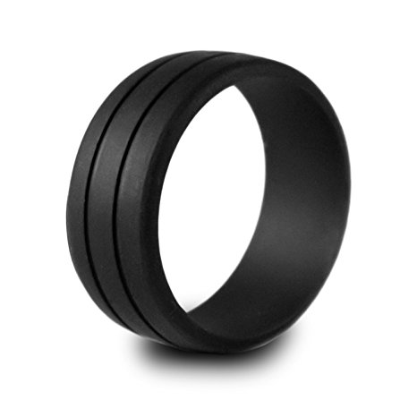 Enso Mens Ultralite Silicone Ring - Safe Wedding Band for Sports, Work, Gym, Military, First Responders.