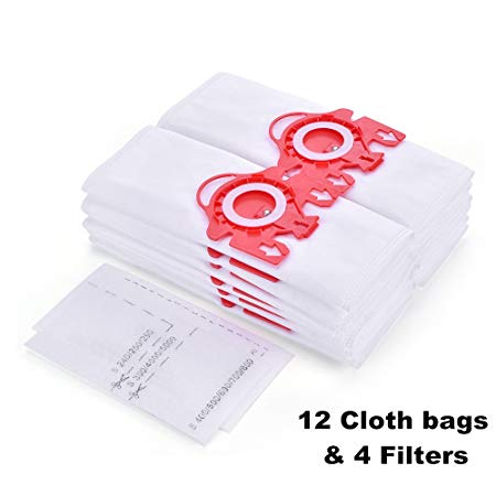 12 Miele Type FJM Dust Bag Canister Vacuum Cleaner Bags   4Motor Filters, and 4 Exhaust Air Clean Filters, Designed by Anewise