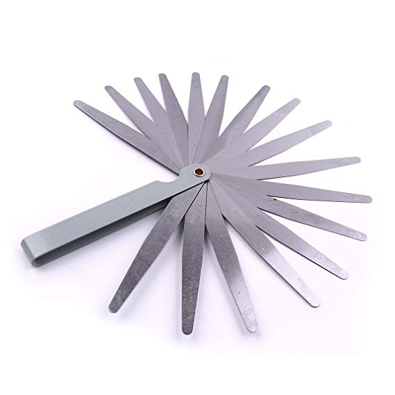 Atoplee 17 Piece Blades Stainless Steel Feeler Measuring Gauge, 0.02mm to 1mm Thickness Gap Measuring Tool