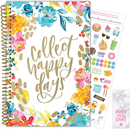 bloom daily planners 2020-2021 Academic Year Day Planner & Calendar (July 2020 - July 2021) - 6” x 8.25” - Weekly/Monthly Agenda Organizer with Stickers and Bookmark - Collect Happy Days