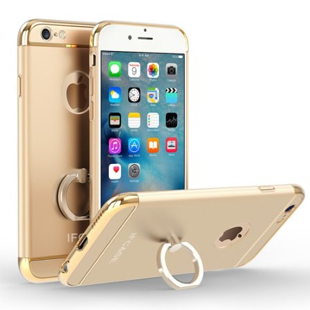iPhone 6 Plus Case, JEMACHE 3 in 1 Slim Luxury Hard Protective Case for iPhone 6/6S Plus with 360 Degree Rotating Ring Kickstand