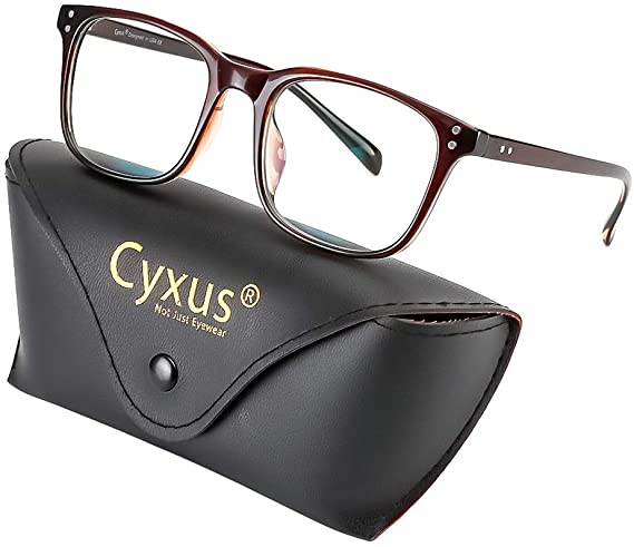 Cyxus Blue Light Blocking Glasses TR90 Lightweight Frame Clear Lens Computer Glasses Filter Sun UV 420 Anti Glare Gaming Glasses Women Men (Brown)