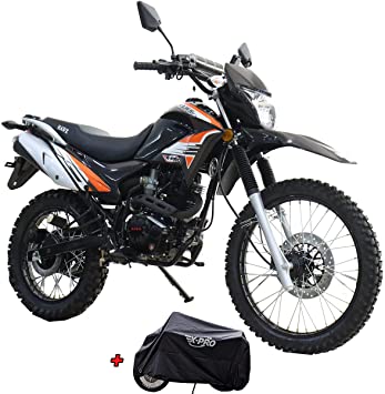 X-Pro 2021 Version Hawk 250 Dirt Bike Motorcycle Bike Dirt Bike Enduro Street Bike Motorcycle Bike with Motorcycle Cover(Black)