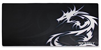 WATERFLY Mouse Pad Extended Large Mouse Mat Stitched Edges Gaming Keyboard Pad Rubber Base Anti-slip for Office Game Desk Laptops Computers Ultrabook 89 x 40 x 0.2 cm