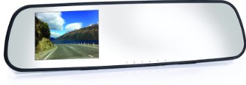 Coby DCHDM-301 Rearview Mirror 1080p Car Dash Cam and DVR Box Black