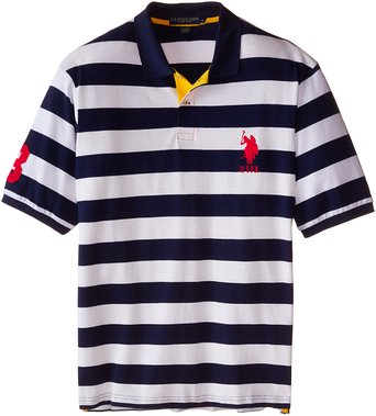 U.S. Polo Assn. Men's Big & Tall Striped Pique Polo Shirt