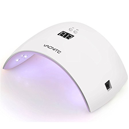 Vacnite Nail Lamp, 24W LED UV Nail Dryer Curing Lamp, With 30S/60S Timer Setting and Automatic Sensor LCD for Fingernail & Toenail Gels